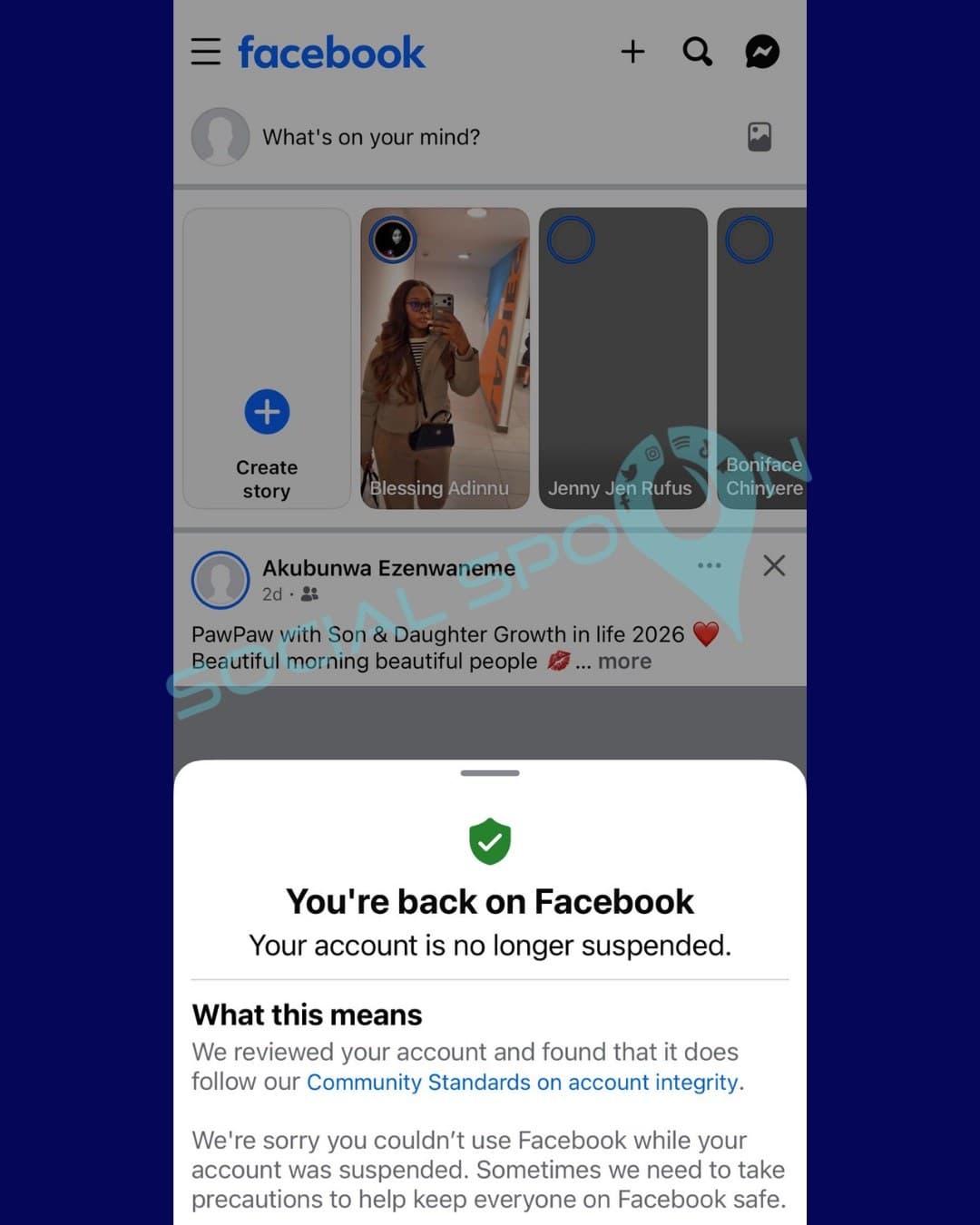 You're back on Facebook