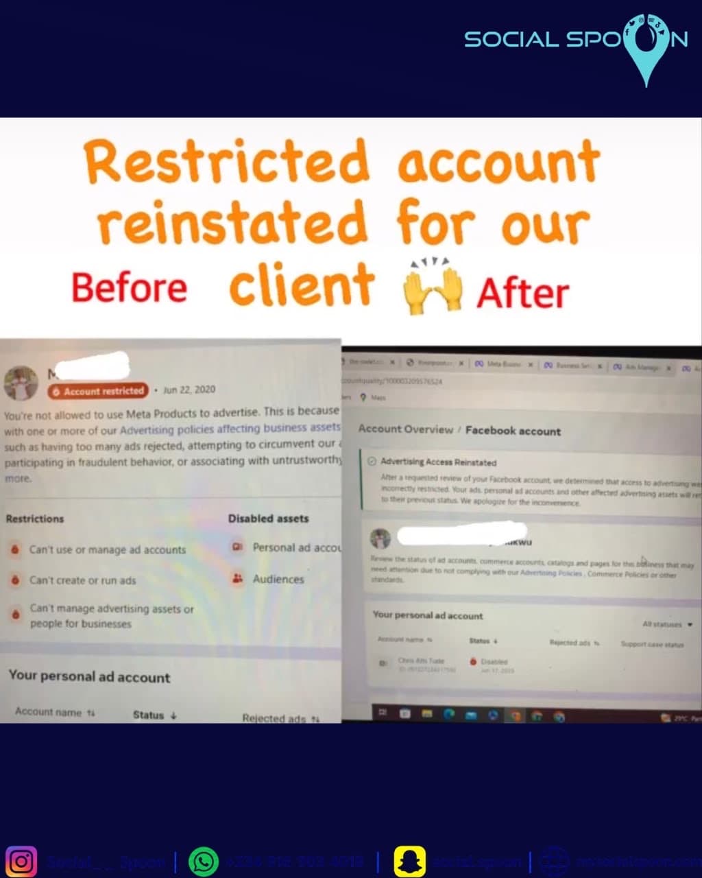 Account reinstated
